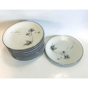 Heinrich-H&C Sepia White/Platinum Trim Bread & Butter Plate (1) Floral Germany